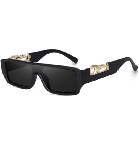 Image of Full Rim Square Branded and Stylish Sunglasses | 100% UV Protected | Men & Women | Medium | Black Frame /Black Lens - Pack of 1