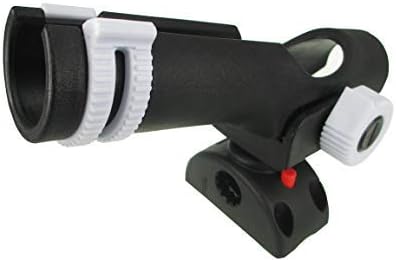 Pactrade Marine Adjustable Black Fishing Rod Holder 7/8"-1" Side Deck Mount Lock