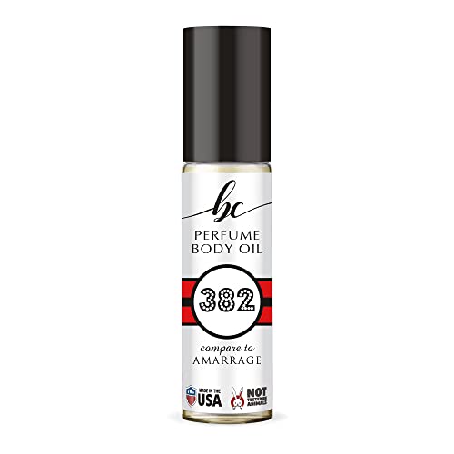 BIOCURA BC Perfume 382 Inspired by Amarrage For Women Replica Fragrance Body Oil Dupes Alcohol-Free Sample Travel Size Concentrated Long Lasting Roll-On 0.3 Fl Oz/10ml
