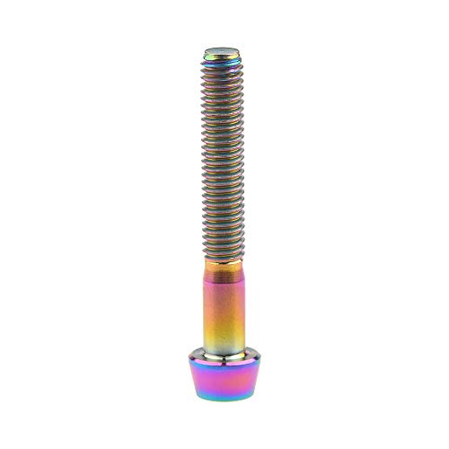 Image of Titanium Ti Bolt M5x9 16 18 20 25 30 35 40 45 50 55 60mm Tapered Head Screws Pack of 4 (M5x35mm, Ranibow)