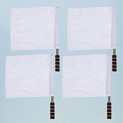 Soccer Flags Sports Official Flag Linesman Flags Marking Flag Landscape Flags Yellow Green Red White Color For Soccer Volleyball Football Tracks 4Pcs (White) Soccer Gear #TOP4