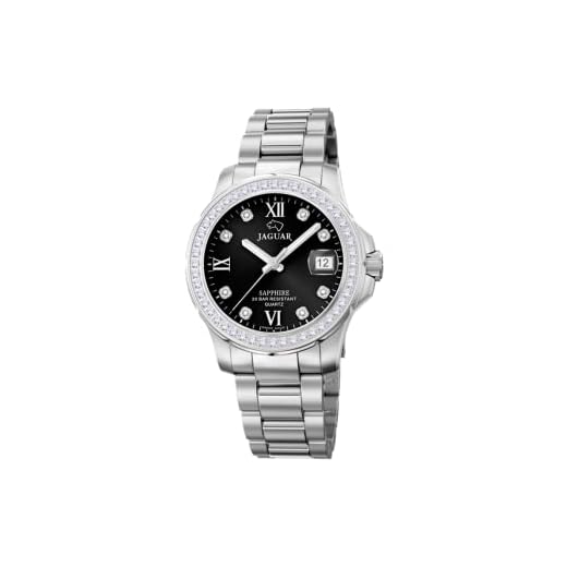 JAGUAR Reloj Modelo J892/4 de la colección Woman, Caja de 34,5 mm Negro con Correa de Acero para señora