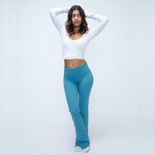 Image of Terractive Cuddle Flares for Women | TerraSoft Ultra Soft, Super Stretchy & Sweat-Wicking Flare Pants | High-Waist Tummy Tuck Workout & Lounge Pants