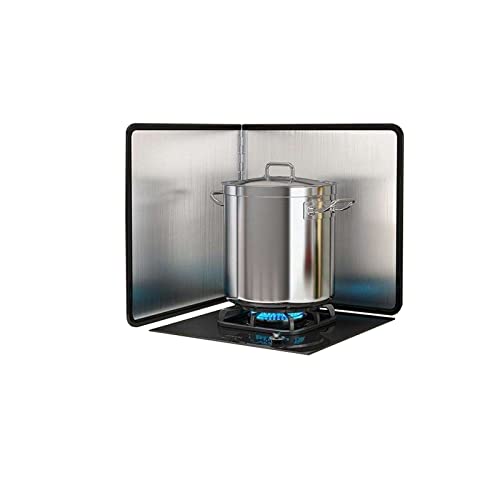 Amas de acero inoxidable Guardia para cocinar, resistente al escudo anti-sparpatar de calor, barrera de aceite plegable Volver protectora con superficie no psálida y bordes curvos, cocina de salving e