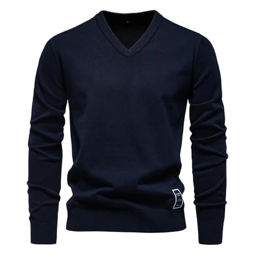 Slim Fit Wool Sweater Mens Long Sleeves Knit Pullover V Neck Lightweight Soft Jumper Top2
