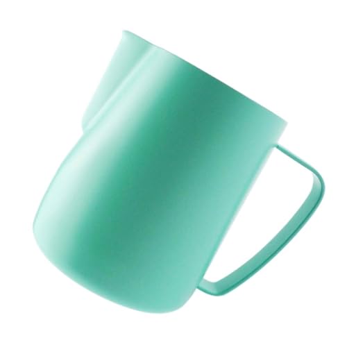 Jarra Leche Jarra de espuma de café con leche humeante, jarra de leche antiadherente de acero inoxidable, taza de flores perfecta for arte de café con leche, 2 uds. Jarra Cafe(Green,350ml)