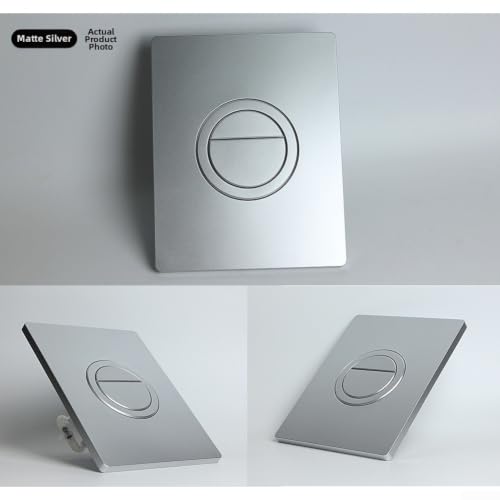 Interruptor para cisterna empotrada con doble botón y placa gris de ABS moderno 4