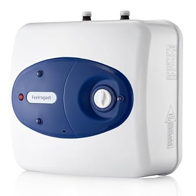 Feelrogast 8 Gallon Electric Tank Water Heater, 120V 1500W Under Sink Instant Hot Tank Water Heater for RV, Camper, Kitchen, Food Truck, Wall or Floor Mounted, Blue