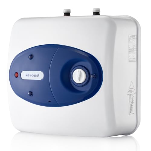 Feelrogast 4 Gallon Electric Tank Water Heater, 120V 1500W Under Sink Instant Hot Tank Water Heater for RV, Camper, Kitchen, Food Truck, Wall or Floor Mounted, Blue by Feelrogast - Used condition - US$98.13