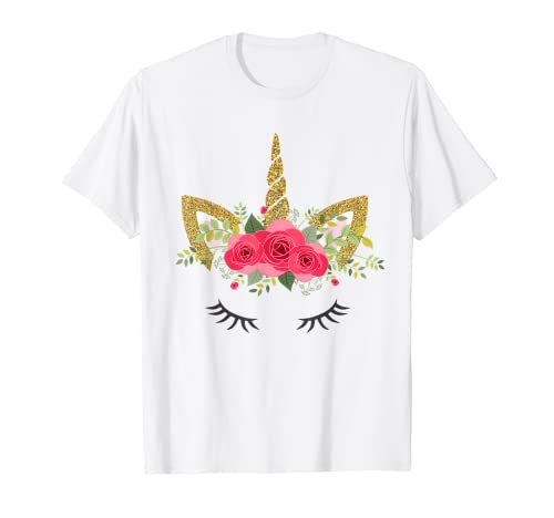 Camiseta de unicornio con corona de flores Camiseta