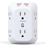 Multi Plug Wall Outlets, 6-Port Outlet Extender with 4 Charging USB Ports (2 USB A, 2 USB C), 4 Sided 1050J Surge Protector Power Strip wall Plug Adapter Reserved for Home Travel and Office use
