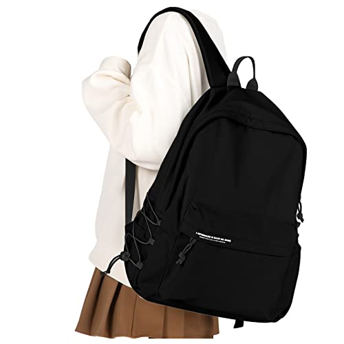 Vecave Casual Backpack For Men Women, Classic Basic Backpack For College Travel Work，Waterproof Daily Lightweight Backpack Black #TOP4