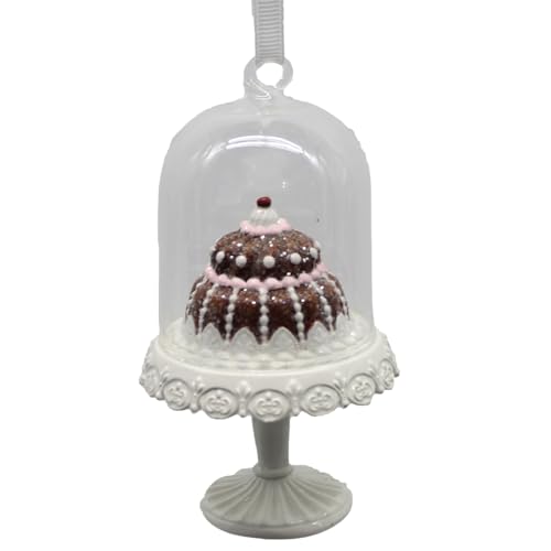 December Diamonds Tiered Gingerbread Cake in Cloche Holiday Ornament –