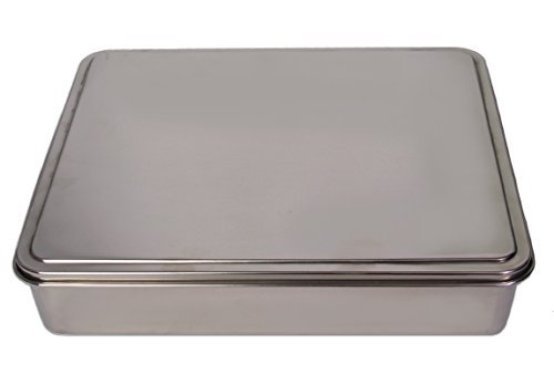 YBM HOMEStainless Steel Covered Cake Pan, Silver (Extra Large-)