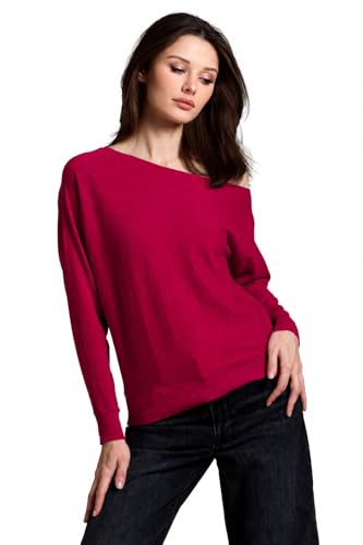 Image of Minnie Rose Womens Long Sleeve Off The Shoulder Cotton Cashmere Pull Over Sweater