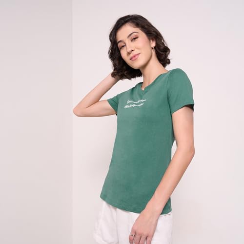 Image of Honey Women's 100% Cotton T-Shirt | Regular Fit | Round Neck | Half Sleeve