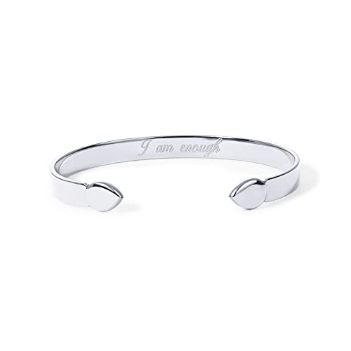 Image of PAVOI Waterproof Bangle Bracelets for Women, 14K Gold Plated Mantra Cuff | Inspirational Engraved Adjustable Mantra Cuff Bangle Bracelet, Personalized Jewelry Gift for Her Gifts