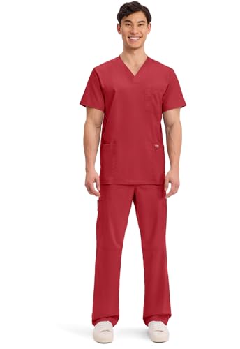 Image of Cherokee WW Revolution V-Neck Scrub Top for Men with 3 Pockets
