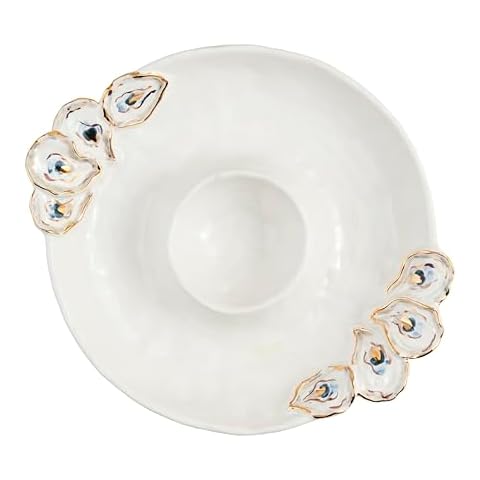 Mud Pie Oyster Chip and Dip Bowl Set Cover