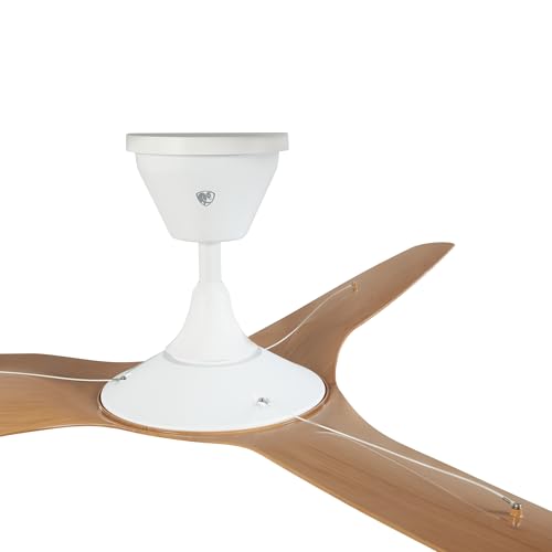 Image of Big Ass Fans Haiku Coastal 60 inch Smart Outdoor Ceiling Fan with Remote for Indoor & Covered Patio, Coastal-Rated, Corrosion-Resistant, Caramel /White