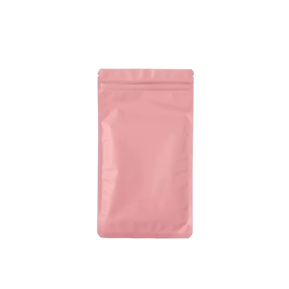 100-piece Matte Aluminum Foil Zipper Bag, Suitable For Matcha, Cocoa, Snacks, Coffee Powder, Butter Seeds, Tea, And Seasonings(Pink,6x10cm)