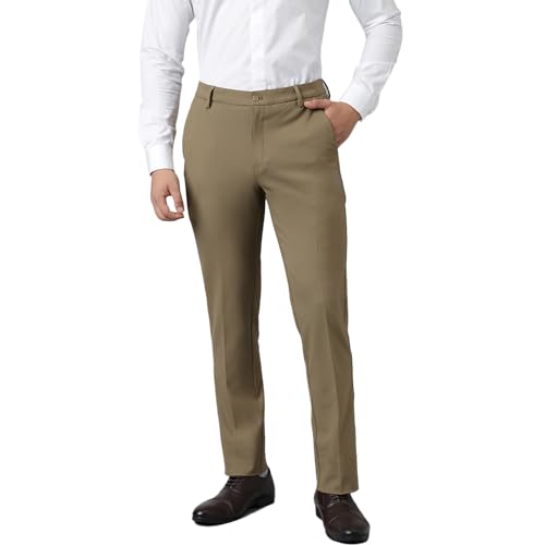 Image of SUBTRACT Slim-Fit Stretchable Lycra Formal Pants for Men with Flexible Waistband | Stylish Men's Wear Trousers for Office or Party |Dress Trouser Pant