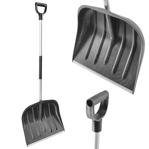 KB Tools Snow Shovel for Driveway – Heavy Duty Polypropylene Snow Shovels with Aluminium Handle – Cordless Snow Shovel for Garden, Yard, Patio – Recycled Material – Made in EU
