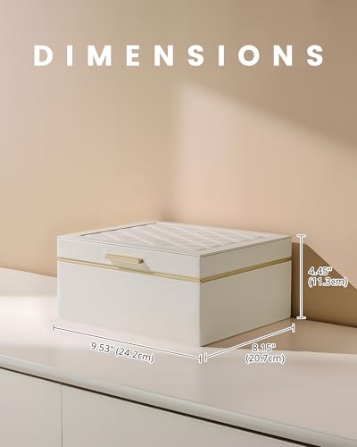 image for Lolalet Jewelry Box Organizer for Women Girls, 2 Layer Jewelry Organiz