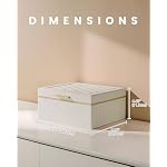 Lolalet Jewelry Box Organizer for Women Girls, 2 Layer Jewelry Organizers and Storage for Necklace Earrings Rings Bracelets, Large Jewellery Holder Case Birthday Valentine Gifts -Cream - Image 5