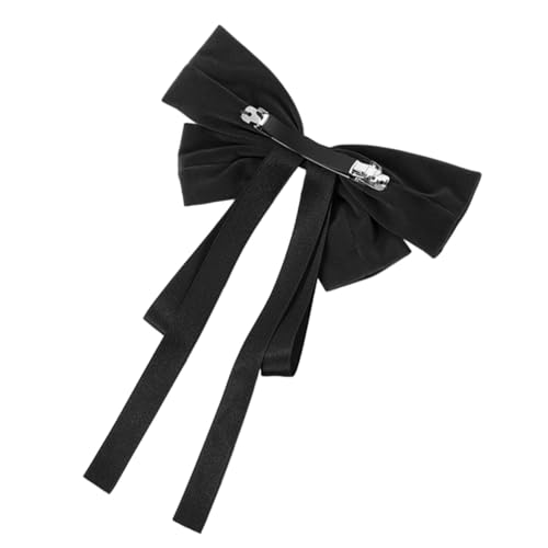 Grand nœud noir pour cheveux anti glisse pince ruban adolescentes coiffure stable