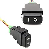 iJDMTOY Factory Style 4-Pole 12V Push Button Switch w/LED Indicator Lights Compatible with Fog Lights, DRL, LED Light Bar, Fit Mitsubishi Lancer Outlander Pajero Montero Sport (Size: 36x18mm)