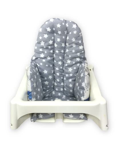 Image of Cushion - Washable & Reversible One-Piece Cotton Seat Pad for IKEA High Chair Accessories, Compatible with Antilop (Space)