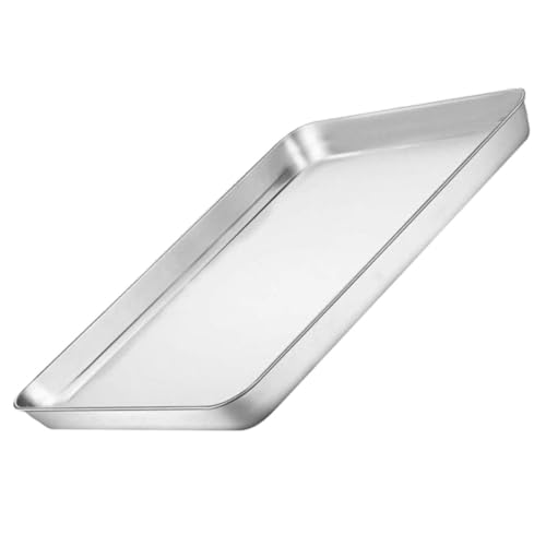 AUTSUPPL Bandeja De Horno De Acero Inoxidable Bandeja Para Hornear Galletas y Pasteles Plato Para Asar Verduras Resistente y Fácil De Limpiar