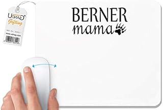 قاعدة ماوس بيضاء بطبعة Dogs Mom Berner Mama للكمبيوتر واللاب توب من يودناج 230×200×5 ملم مطاط بوليستر من يو دي ان اي جي