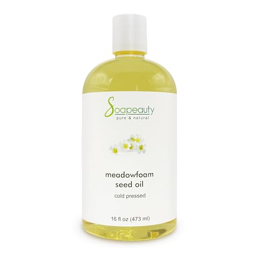 Soapeauty MEADOWFOAM SEED OIL Cold Pressed Unrefined | 100% Pure Natural Meadowfoam Seed Oil for Face & Hair | Moisturizer for Skin Promotes Hair Growth Balms | 16 fl oz