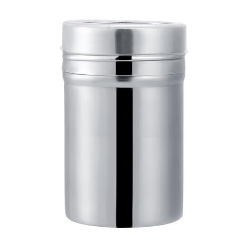 Syrisora Tarro de Especias de Acero Inoxidable, Recipiente de Almacenamiento de Cocina para café y Especias con Tapa Hermética, Reutilizable y Resistente, Plateado (L)