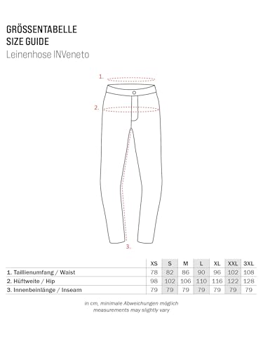 Indicode Herren Veneto Stoffhose aus Leinen & Baumwolle | Leinenhose Freizeithose Männer Navy, M