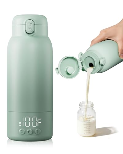 Portable Bottle Warmer for Travel, Baby Milk Warmer with Fast Heating & Long Battery Life, 17 Ounces Large Capacity Bottle Warmer with Long-Lasting...