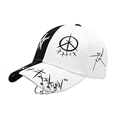 Gorra de béisbol Y2K Punk para hombre y mujer, diseño de graffiti, estilo coreano, hip hop, ajustable, accesorios de calle, ropa de verano, Negro Blanco, 7-7 1/8