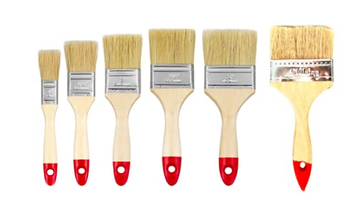 DARIT Set of 1, 1.5, 2, 2.5, 3,4 Inches Bristle Paint Brush Set Chip Paint Brushes Treated Wood Handle Paint Brush, Professional Brush Set, Trim Paint Brush for Wall Furniture Fence Crafts (1)