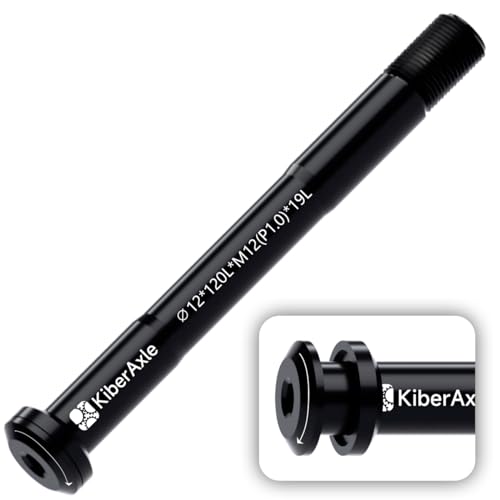 KiberAxle 12mm Thru Axles for Bike Forks and Rear Shock, Aluminum Alloy Hubs Adapter Axle, Thread Pitch: 1.0 mm/Length: 120mm