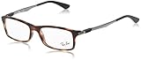 Ray-Ban RX7017 Rectangular Prescription Eyeglass Frames, Matte Havana/Demo Lens, 54 mm