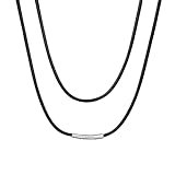 Qualité Excellente de Cordon Collier Noir ：Ce cordon collier pour pendentif est composé de corde de cire imperméable mais dure, et du fermoir en acier inoxydable 316L hypoallergénique, collier cuir,100% sans plomb, sans mercure et sans nickel. La cor...