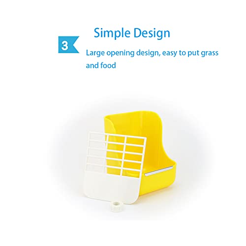 Okared 2 In 1 Feeder Bowls Double Use For Grass And Food Hay Food Bin Feeder, Small Animal Supplies Rabbit Chinchillas Guinea Pig Blue #TOP5