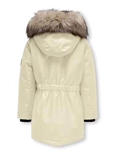 ONLY Mädchen Kogiris Fur Otw Noos Parka, Black/Detail:fur Light Grey, 164 EU