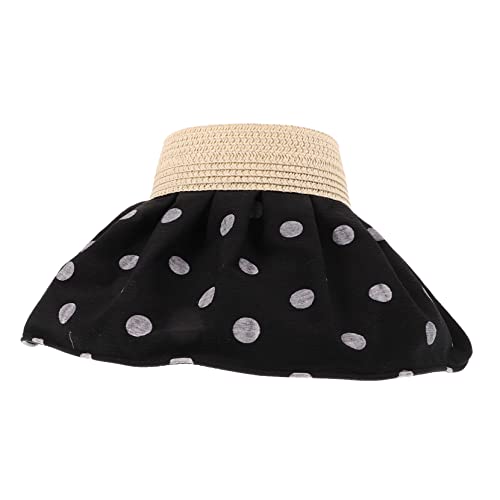 YARNOW Visera de Mujer Gorro Sol Sombrero Sol Mujeres Women campismo Sombrero para el Sol Sombreros para Mujer Tapa Sombrero Parasol Plegable Sombrero Plegable de ala Ancha Nylon Black