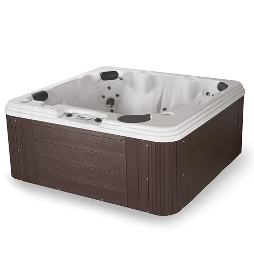 AquaLife Annapolis™ 6-Person 50-Jet Acrylic Lounger Hot Tub with LED Lighting, Insulated Cover, Stainless Steel Heater and Ozonator