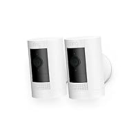 Ring Stick Up Cam Battery by Amazon | HD Outdoor Wireless Home Security Camera System with Two-Way Talk, White | Works with Alexa | 2 Pack
