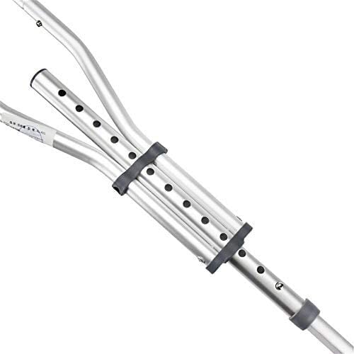 Stampelle per adulti Fornitura ascellare Resistenza Stampelle in alluminio a regolazione rapida Stampella da passeggio ultra confortevole Regolazione in altezza Comoda impugnatura Ideale per viaggi o