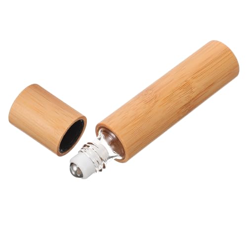 PLAFOPE Botella de Vidrio con Rodillo de Bambú para Aceites...